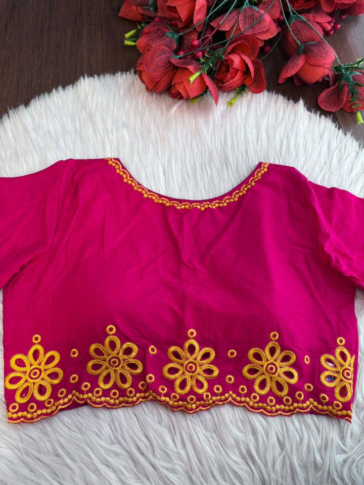 A Crown of Petals Cotton Embroidered Blouse