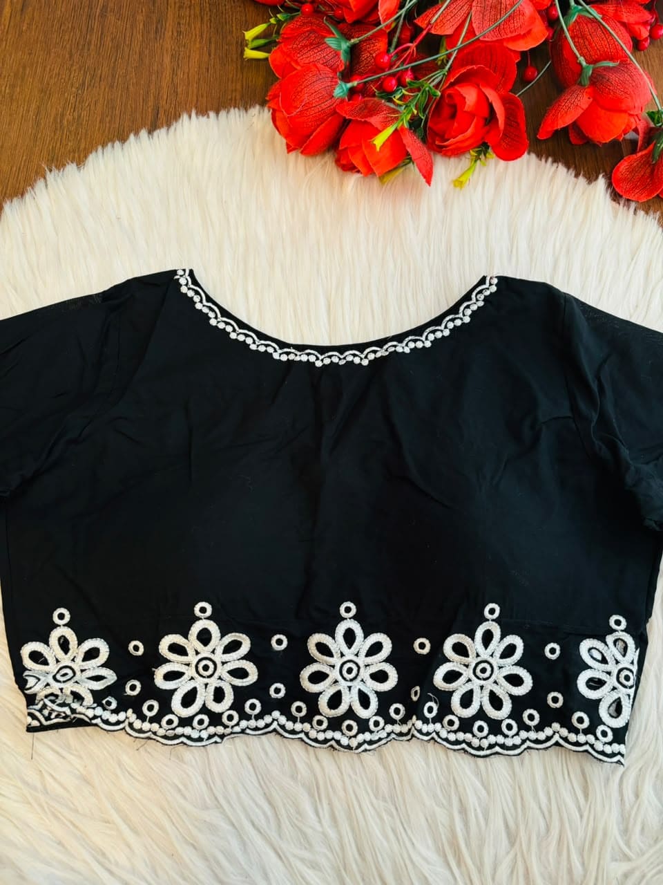 A Crown of Petals Cotton Embroidered Blouse