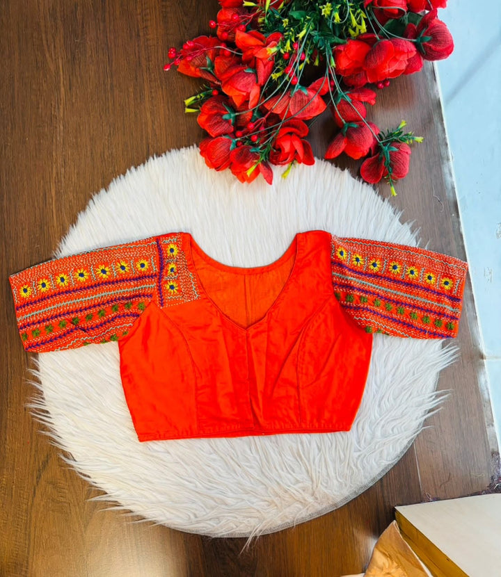 Sunflower Reverie-Multicolor Handwork Blouse