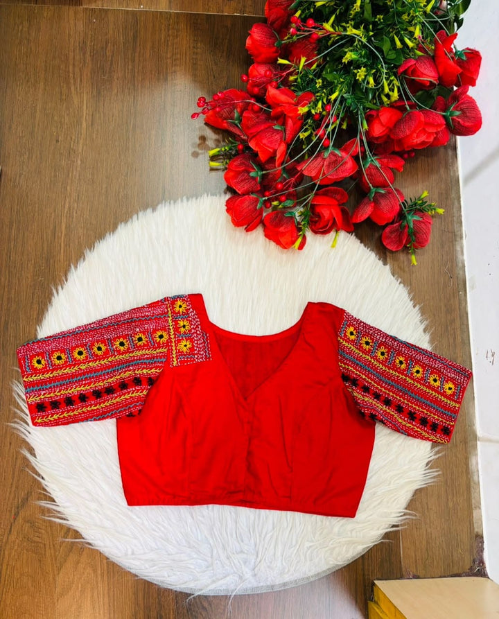 Sunflower Reverie-Multicolor Handwork Blouse