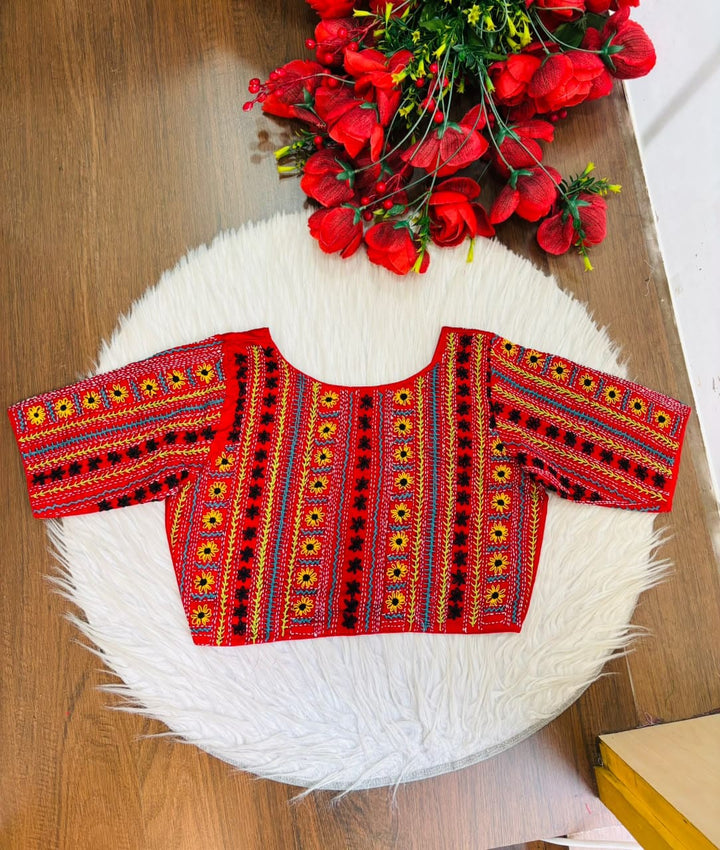 Sunflower Reverie-Multicolor Handwork Blouse