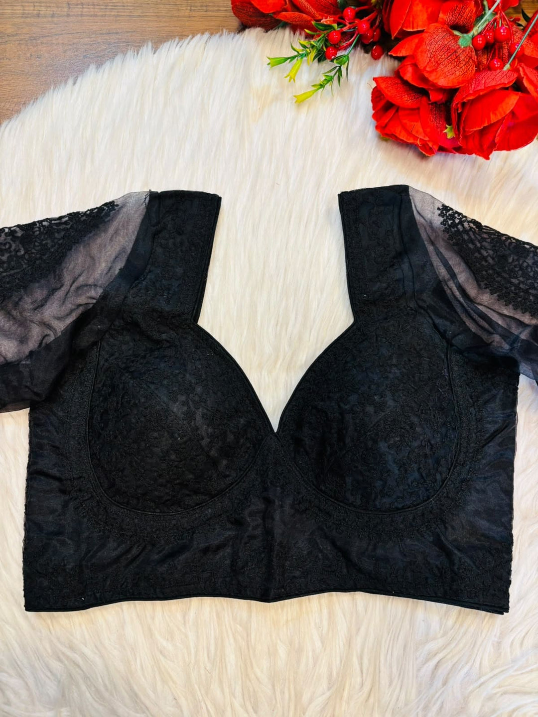 Inspired by Royal Grace Organza Embroidered Blouse