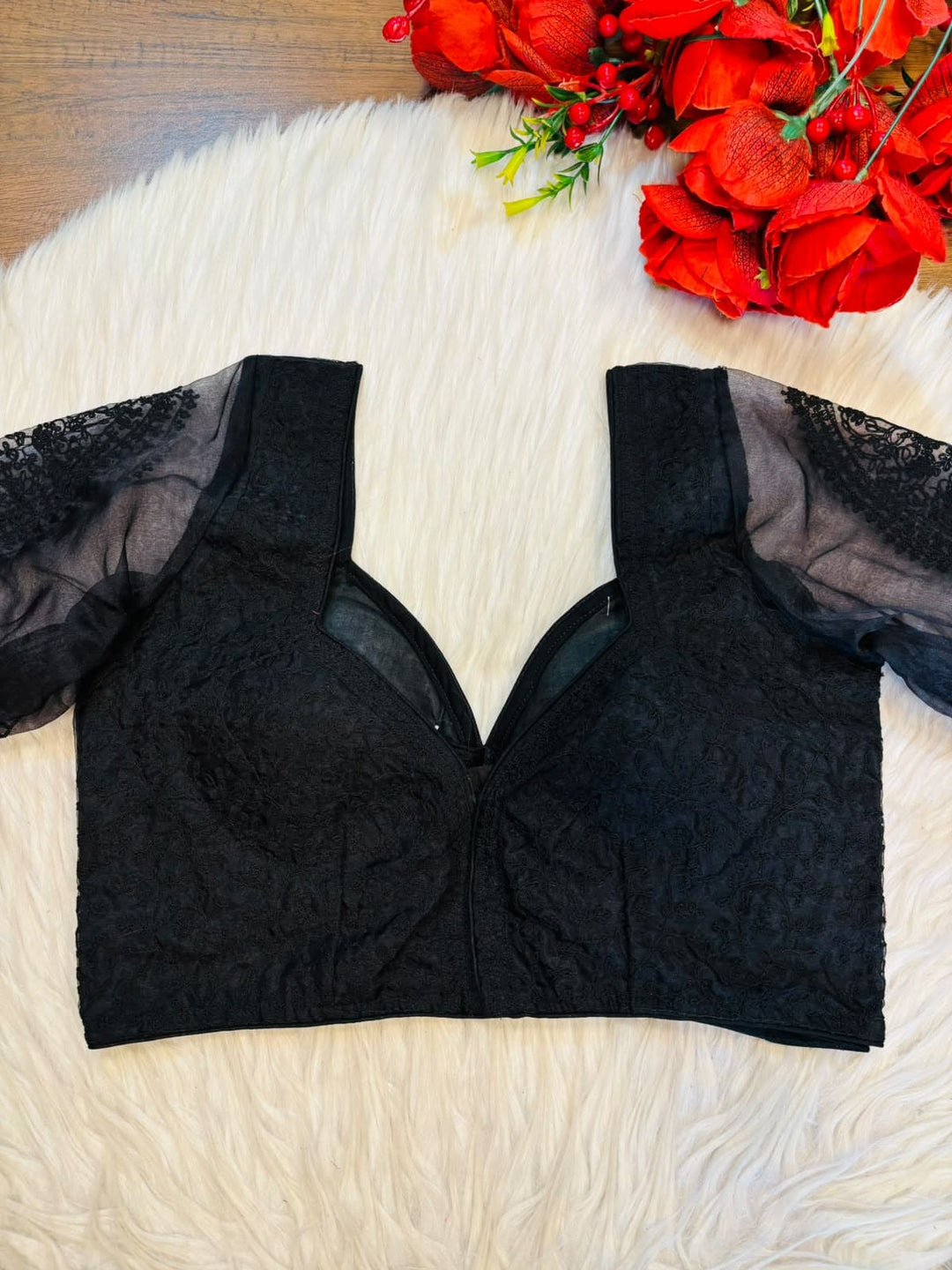 Inspired by Royal Grace Organza Embroidered Blouse