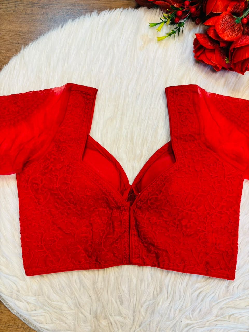 Inspired by Royal Grace Organza Embroidered Blouse