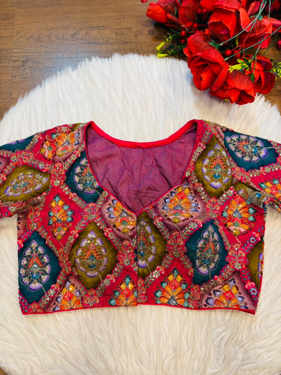 Dreams Become Design – Designer Zari & Sequins Crepe Blouse