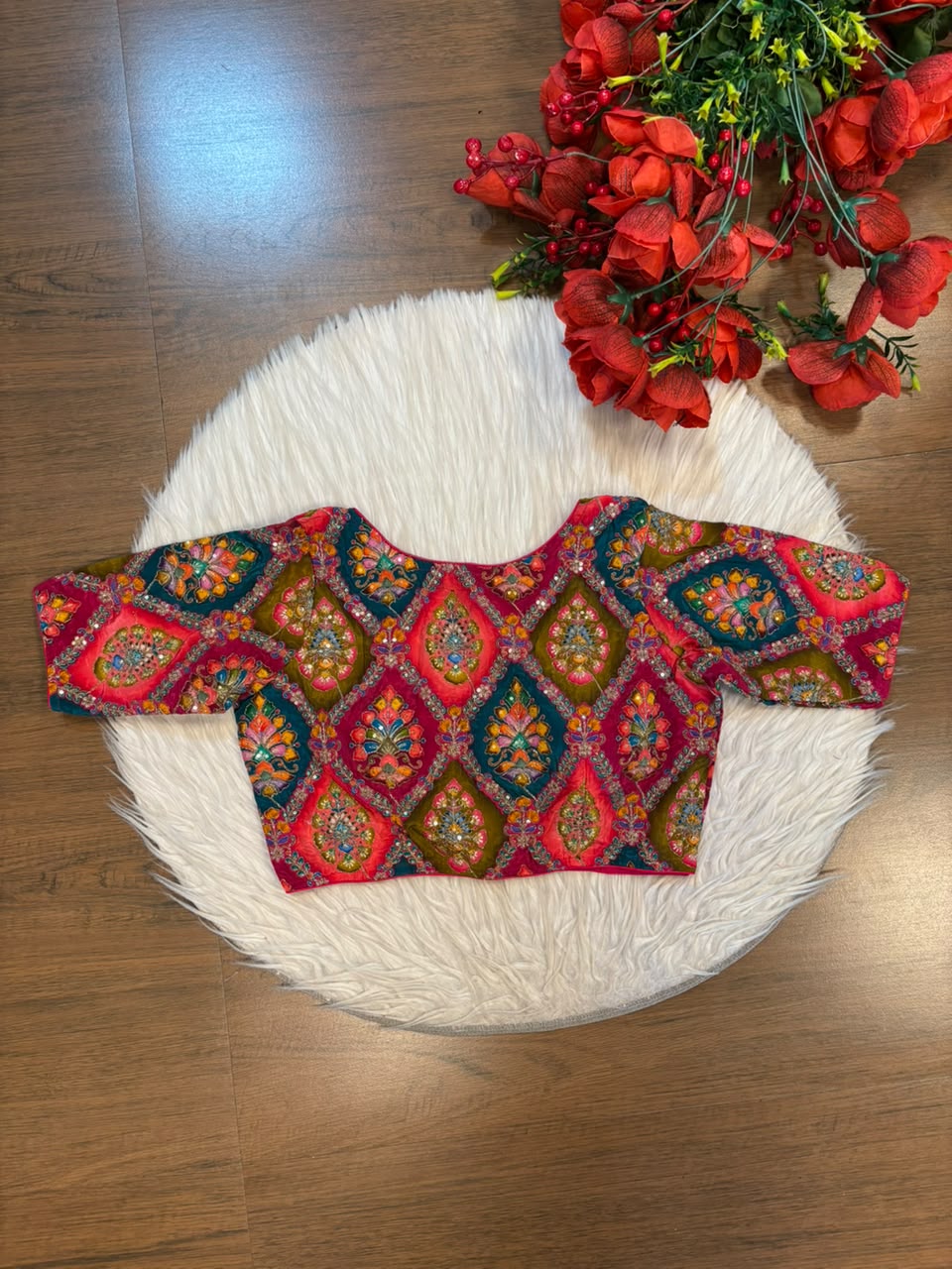 Dreams Become Design – Designer Zari & Sequins Crepe Blouse