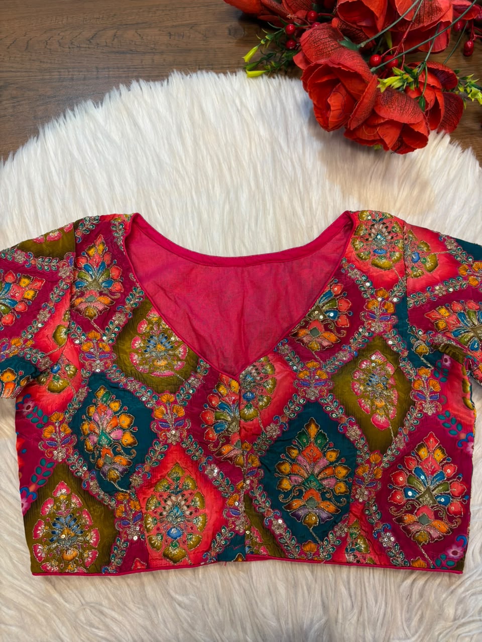Dreams Become Design – Designer Zari & Sequins Crepe Blouse