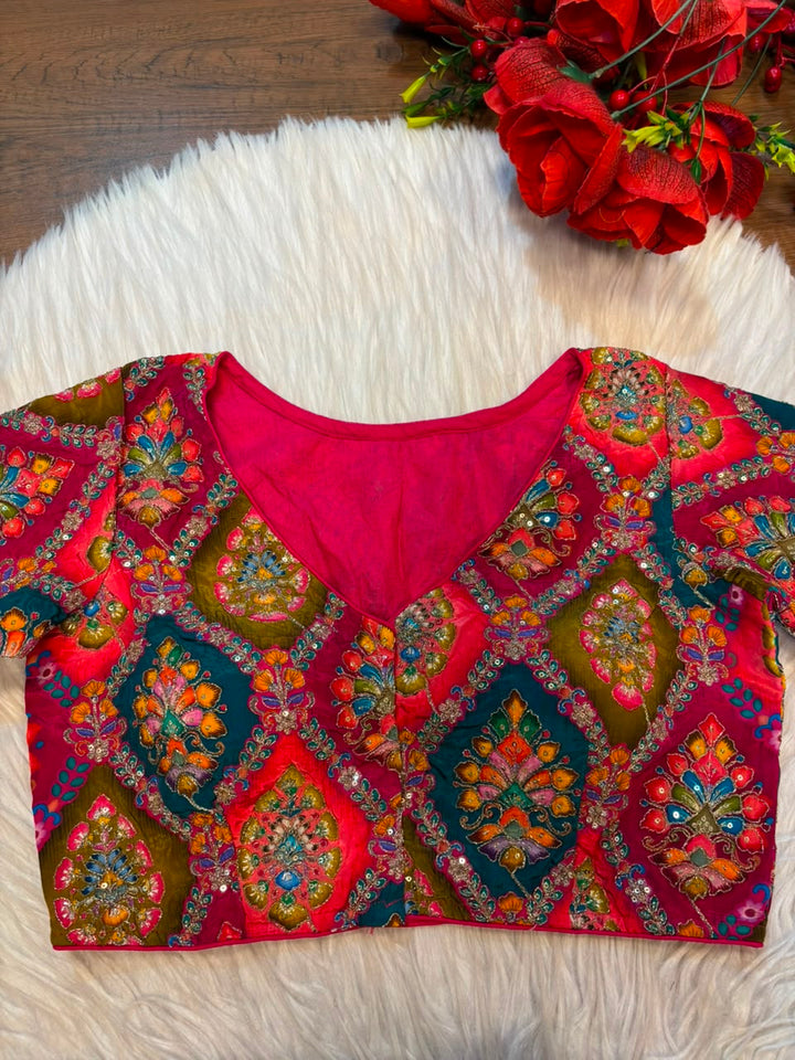 Dreams Become Design – Designer Zari & Sequins Crepe Blouse