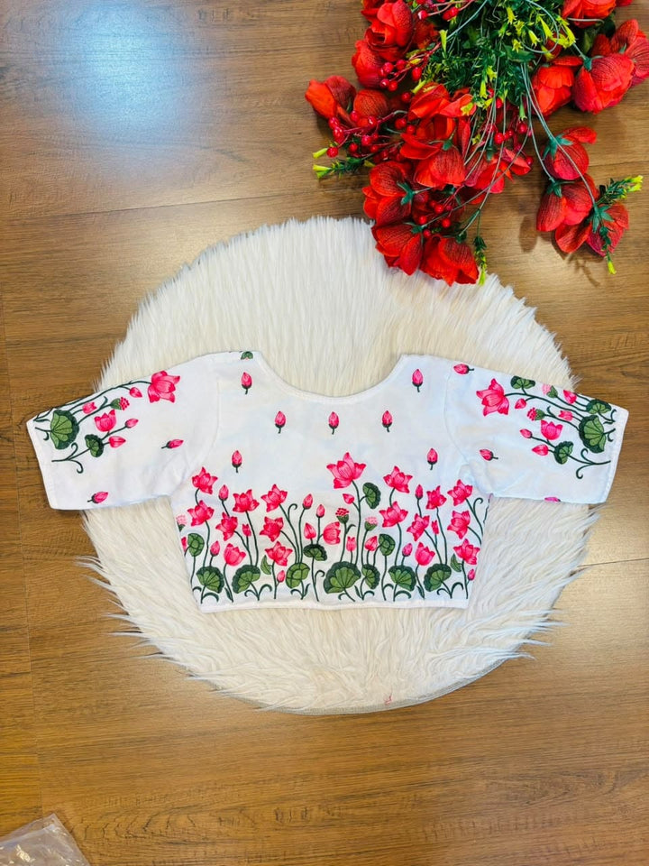 Lotus Majesty Vichitra Silk Blouse
