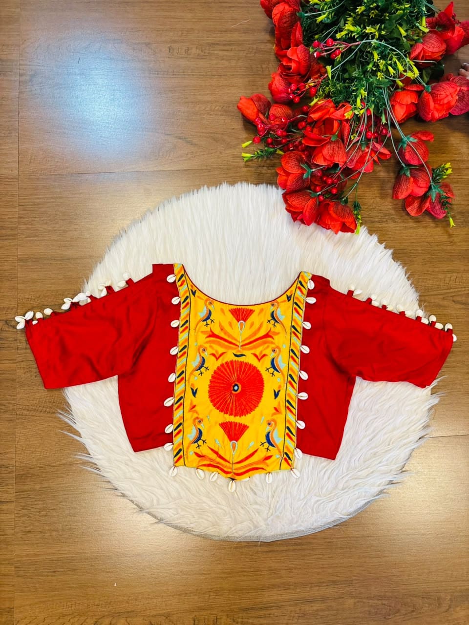 Navrang Cowrie Shell Designer Blouse