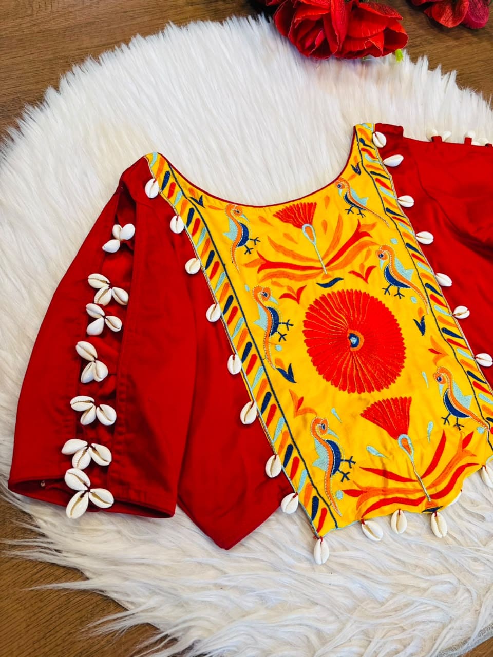 Navrang Cowrie Shell Designer Blouse