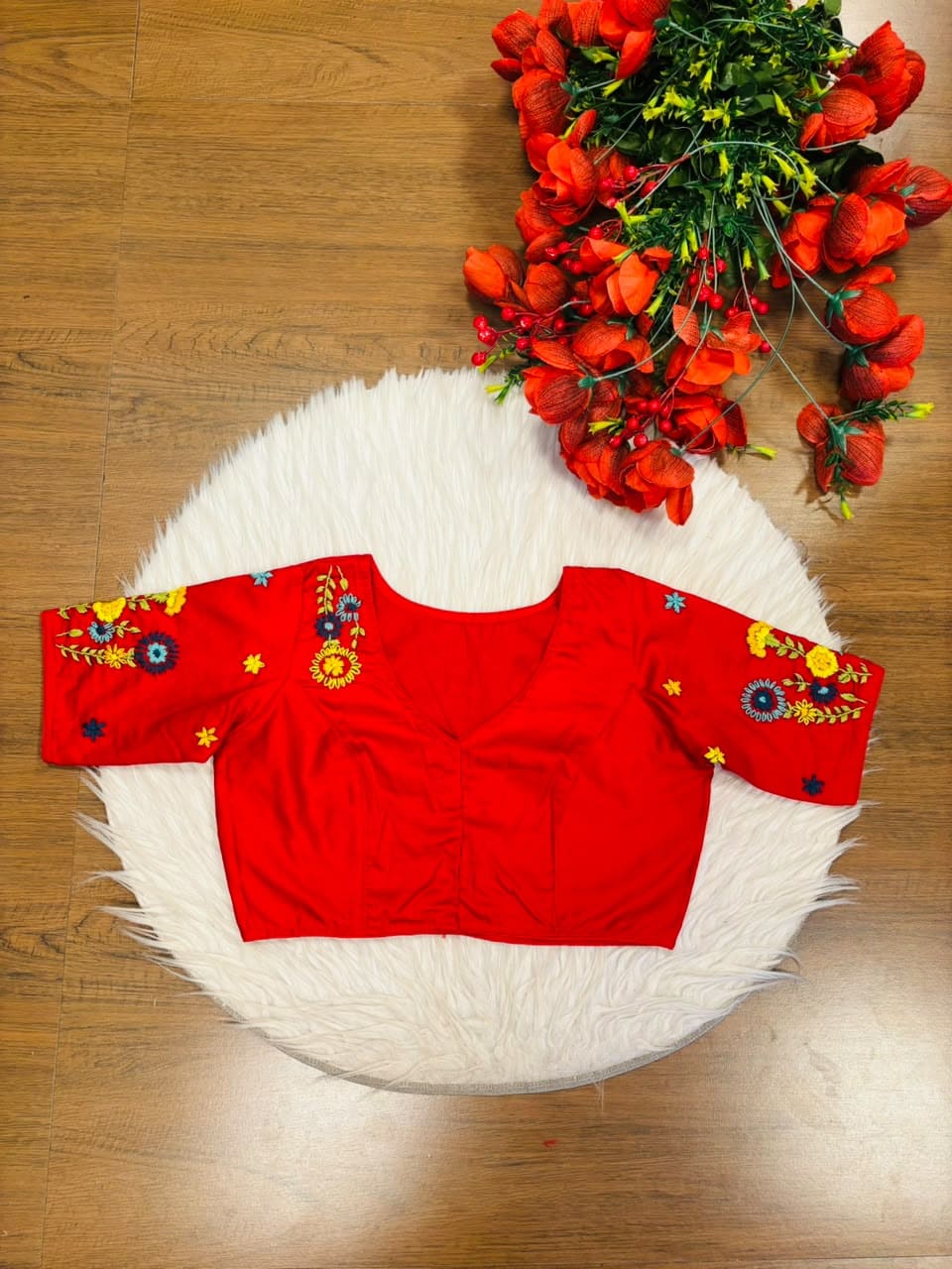 Blooming Paradise – Handstitched Designer Blouse