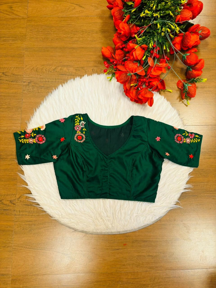 Blooming Paradise – Handstitched Designer Blouse