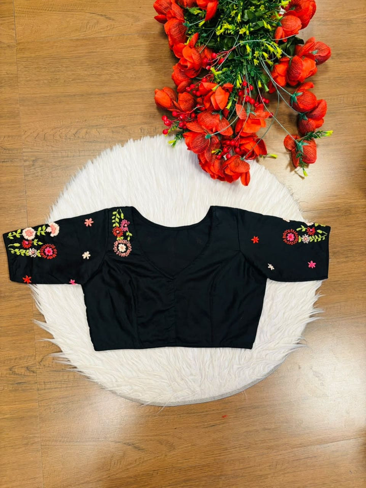 Blooming Paradise – Handstitched Designer Blouse