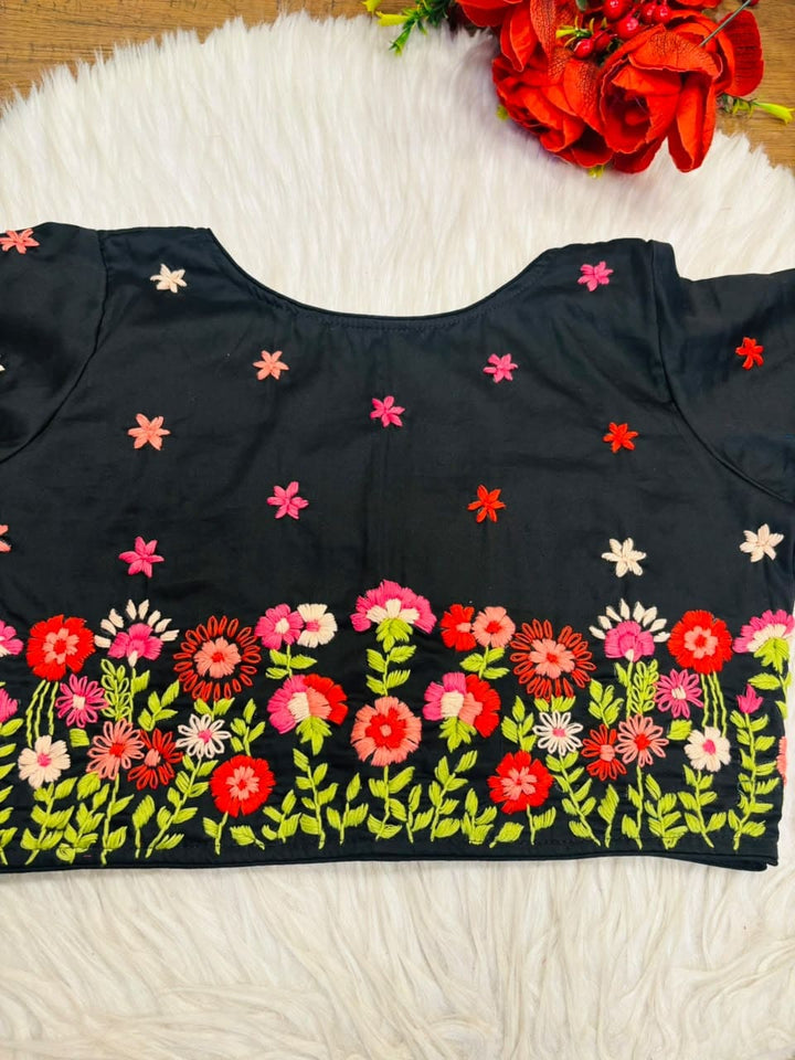 Blooming Paradise – Handstitched Designer Blouse