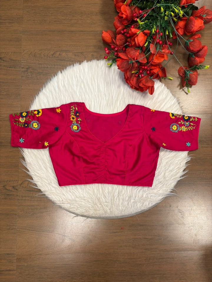 Blooming Paradise – Handstitched Designer Blouse