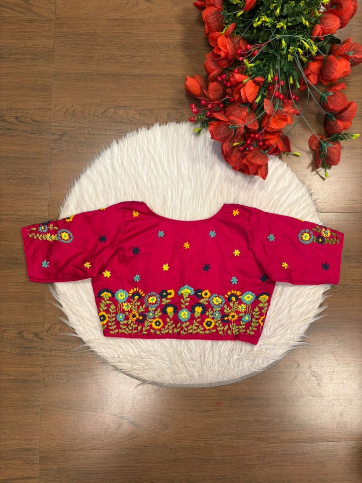 Blooming Paradise – Handstitched Designer Blouse