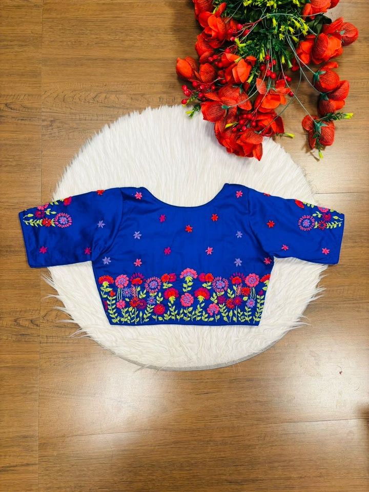 Blooming Paradise – Handstitched Designer Blouse