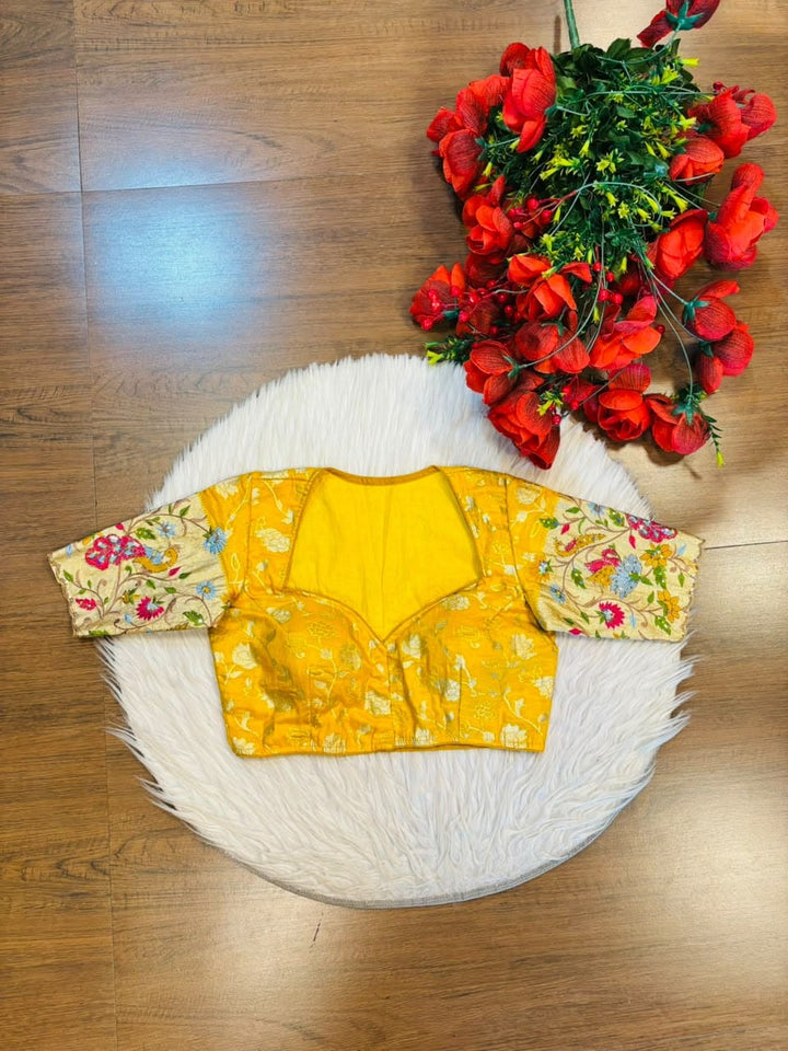 Language of Flowers – Designer Tissue Jacquard Blouse