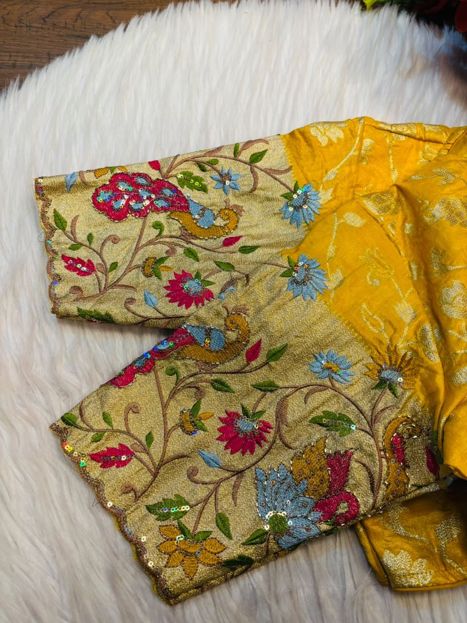 Language of Flowers – Designer Tissue Jacquard Blouse