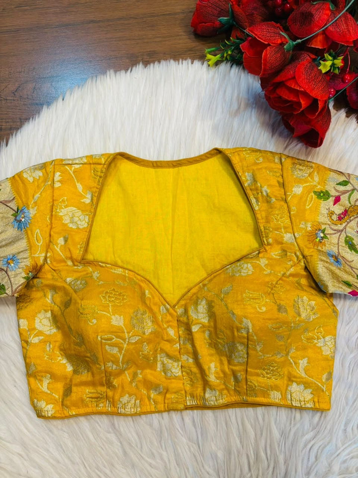 Language of Flowers – Designer Tissue Jacquard Blouse