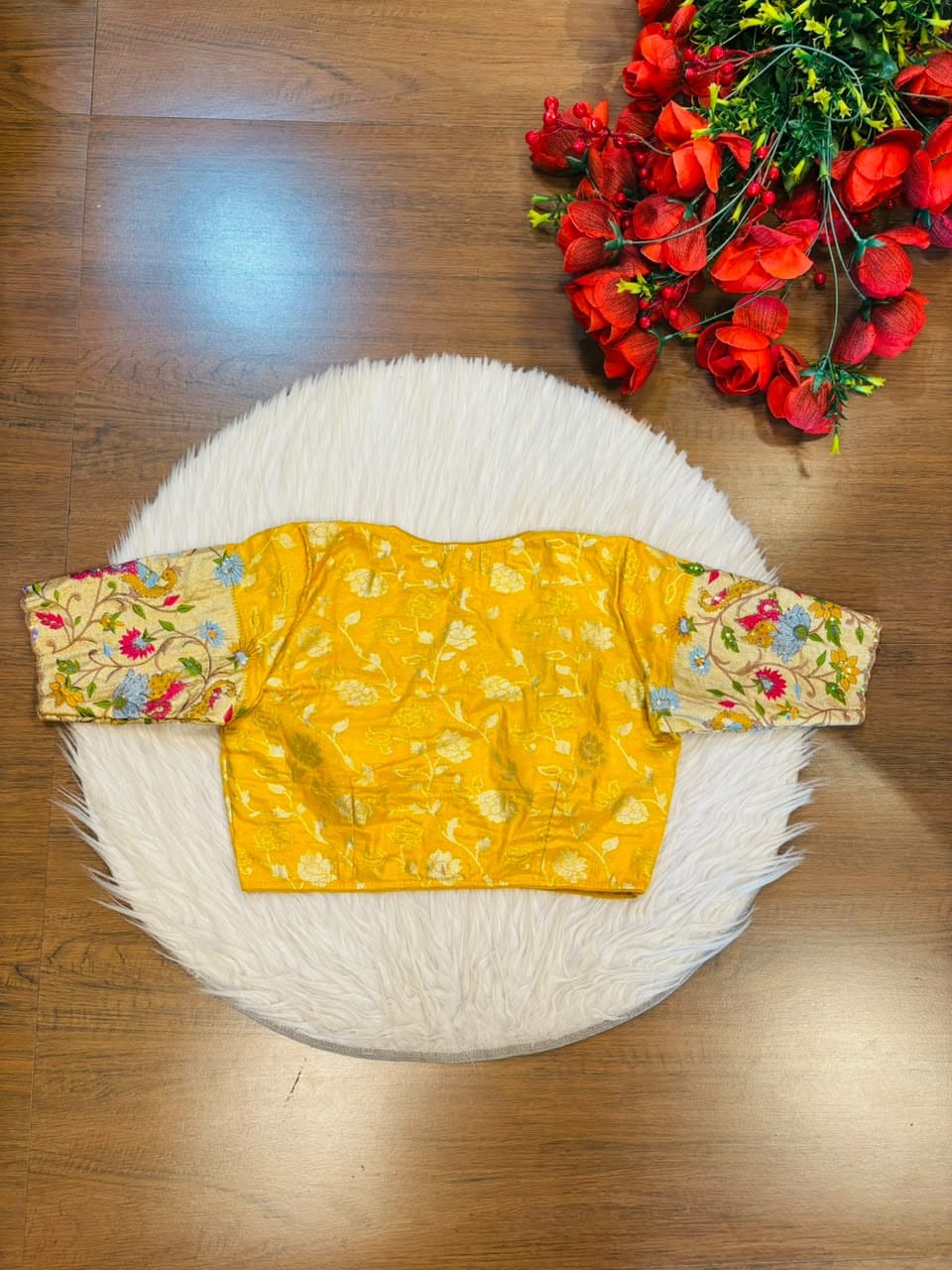 Language of Flowers – Designer Tissue Jacquard Blouse