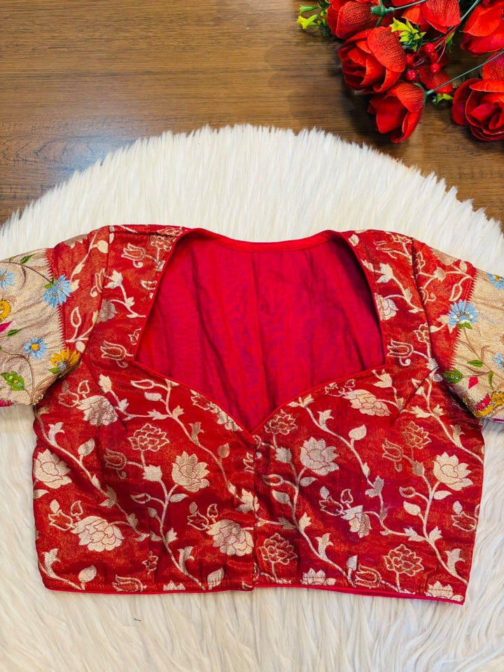 Language of Flowers – Designer Tissue Jacquard Blouse