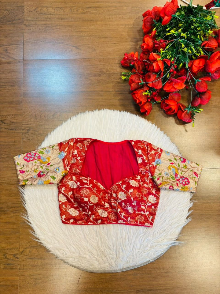 Language of Flowers – Designer Tissue Jacquard Blouse