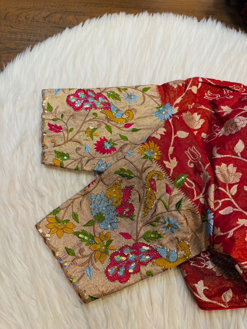 Language of Flowers – Designer Tissue Jacquard Blouse
