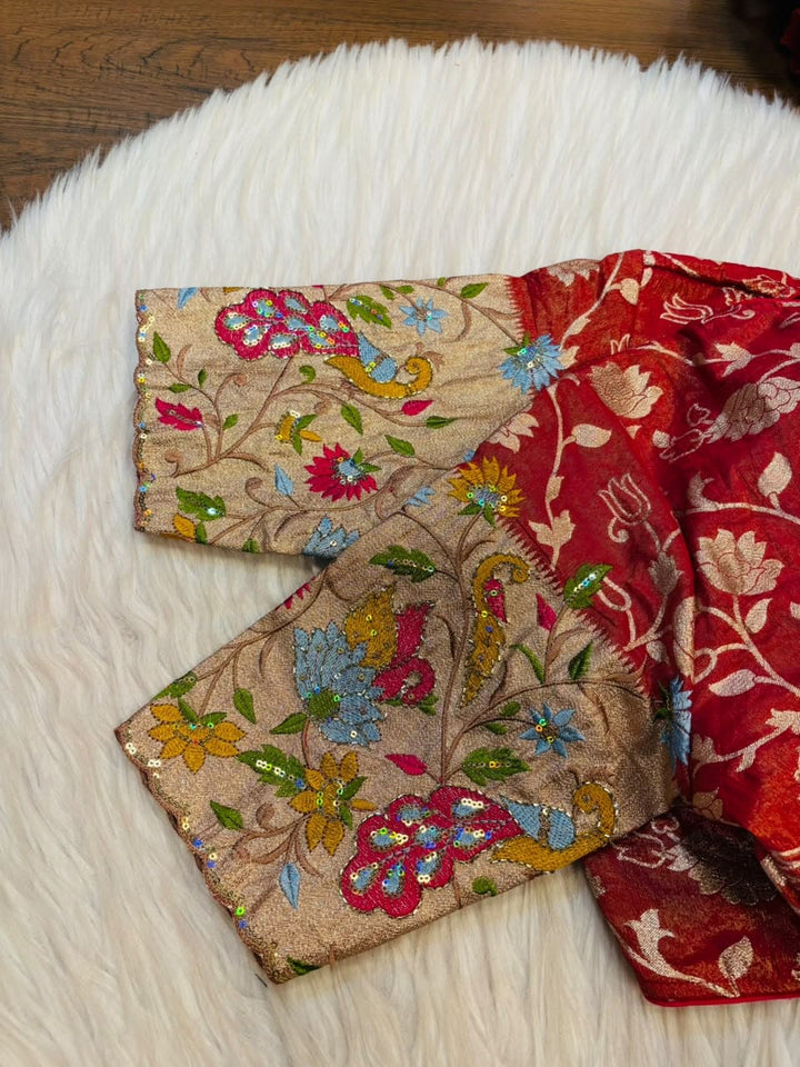 Language of Flowers – Designer Tissue Jacquard Blouse