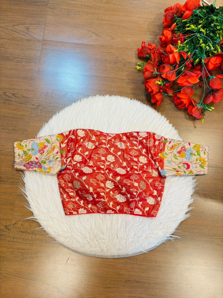 Language of Flowers – Designer Tissue Jacquard Blouse