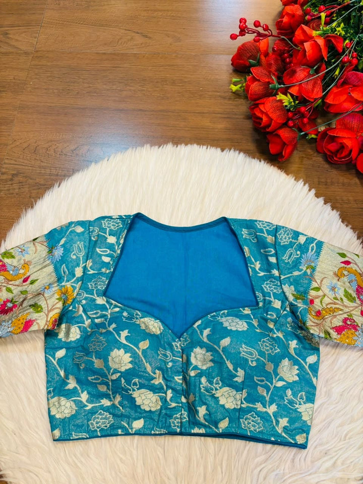 Language of Flowers – Designer Tissue Jacquard Blouse
