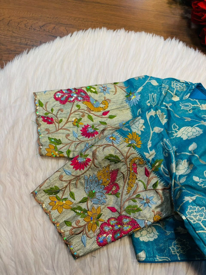 Language of Flowers – Designer Tissue Jacquard Blouse