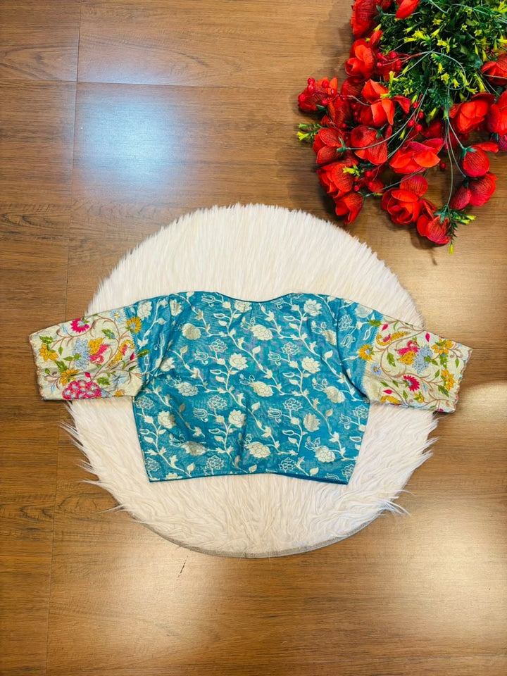 Language of Flowers – Designer Tissue Jacquard Blouse