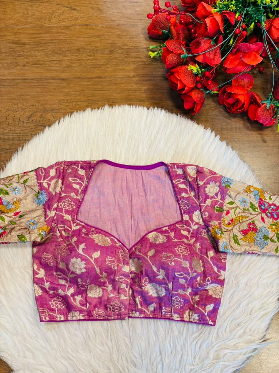 Language of Flowers – Designer Tissue Jacquard Blouse