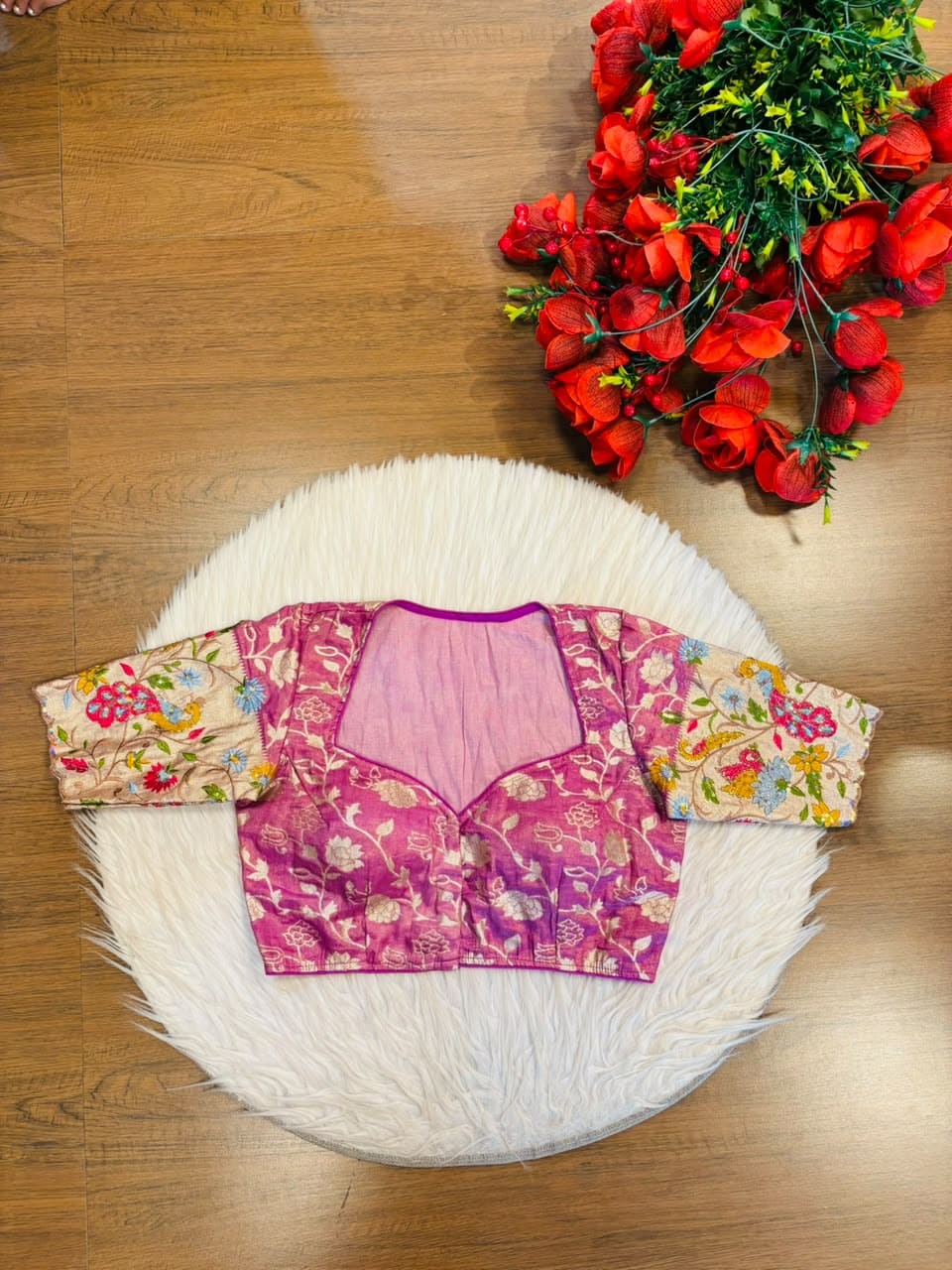 Language of Flowers – Designer Tissue Jacquard Blouse