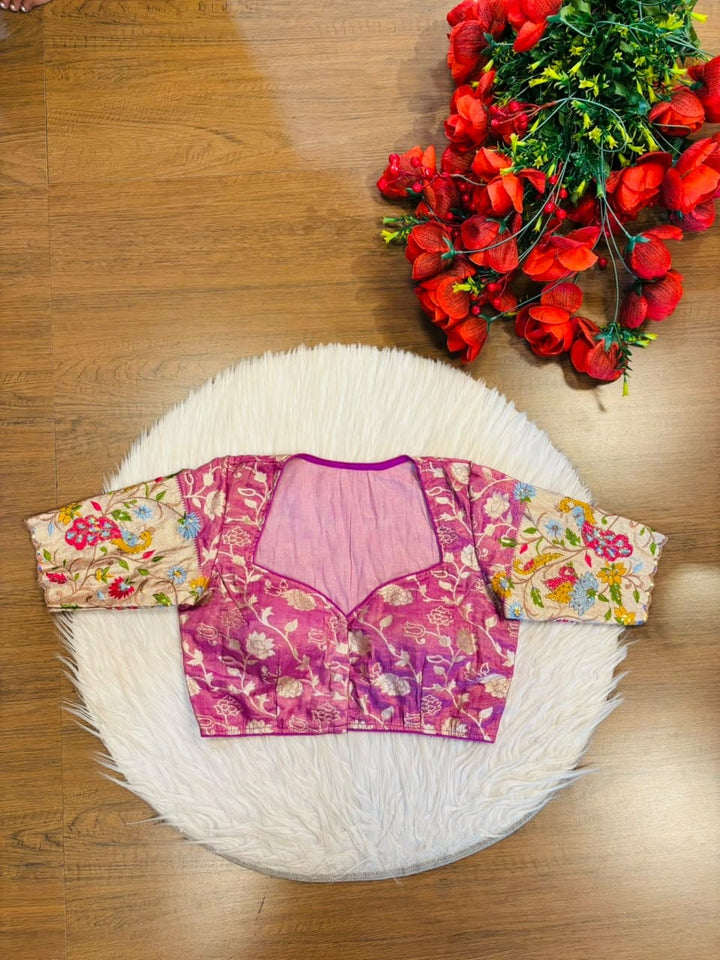 Language of Flowers – Designer Tissue Jacquard Blouse