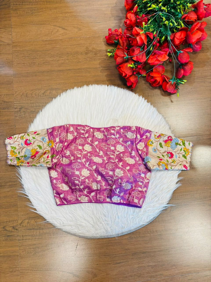 Language of Flowers – Designer Tissue Jacquard Blouse