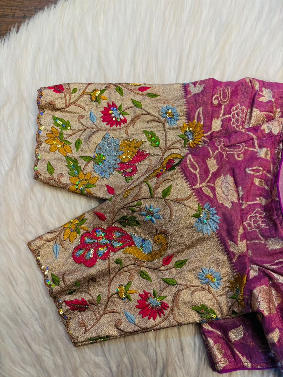 Language of Flowers – Designer Tissue Jacquard Blouse
