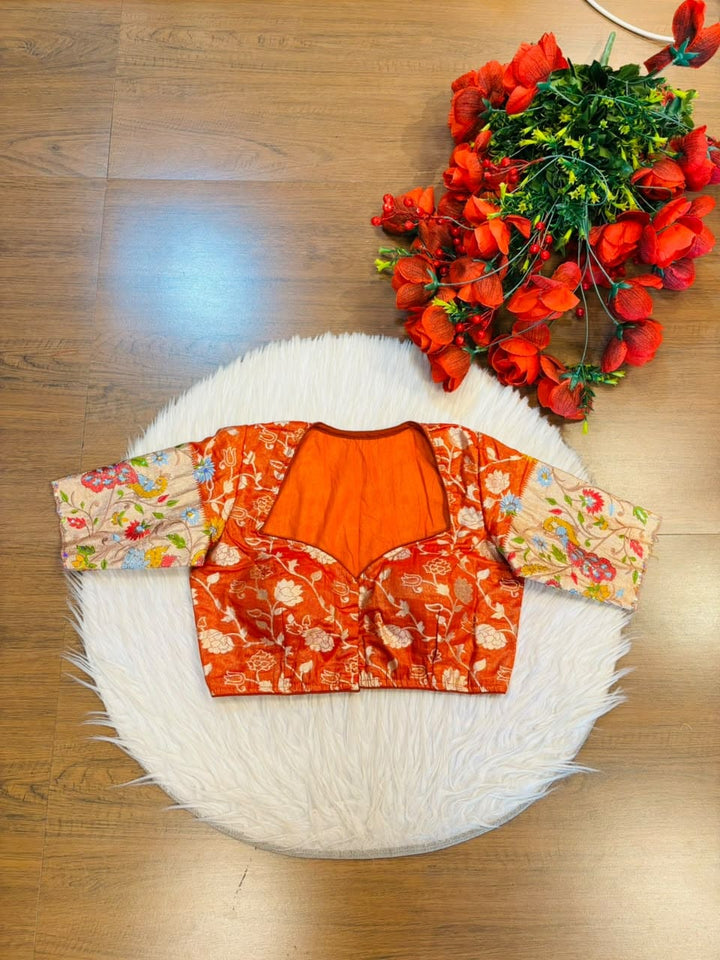 Language of Flowers – Designer Tissue Jacquard Blouse