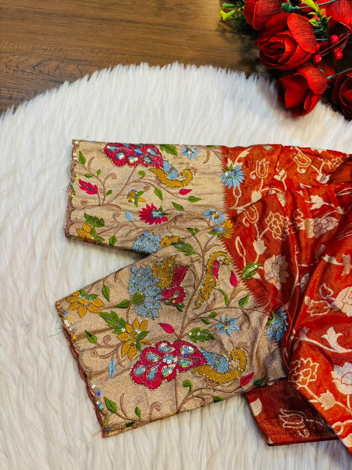 Language of Flowers – Designer Tissue Jacquard Blouse
