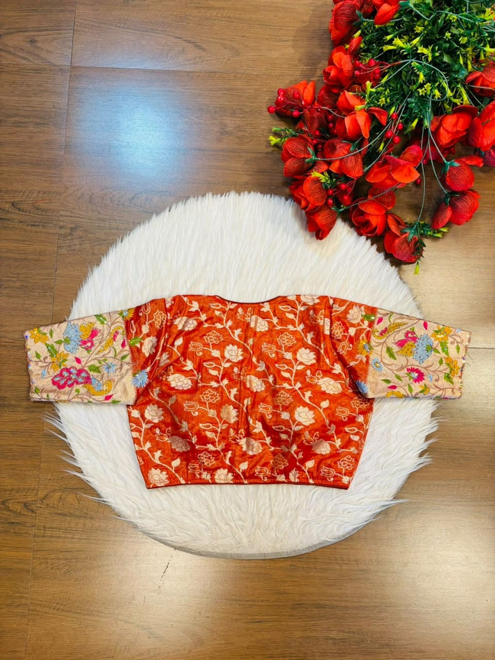 Language of Flowers – Designer Tissue Jacquard Blouse