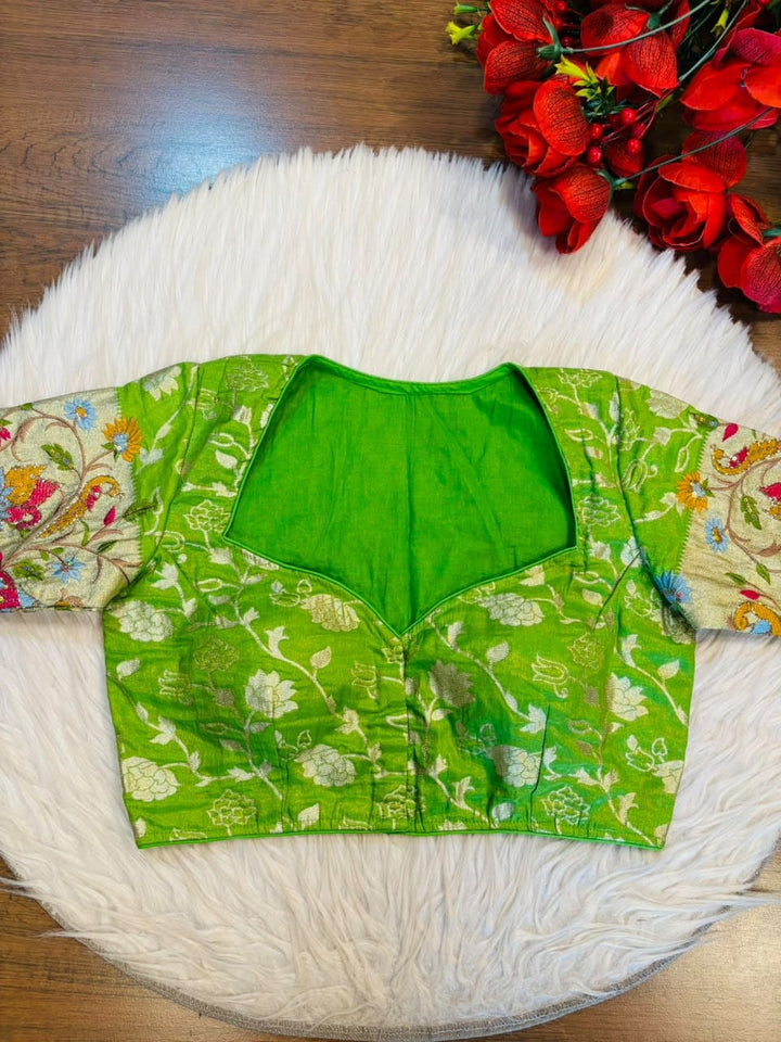 Language of Flowers – Designer Tissue Jacquard Blouse
