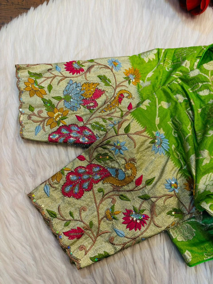 Language of Flowers – Designer Tissue Jacquard Blouse