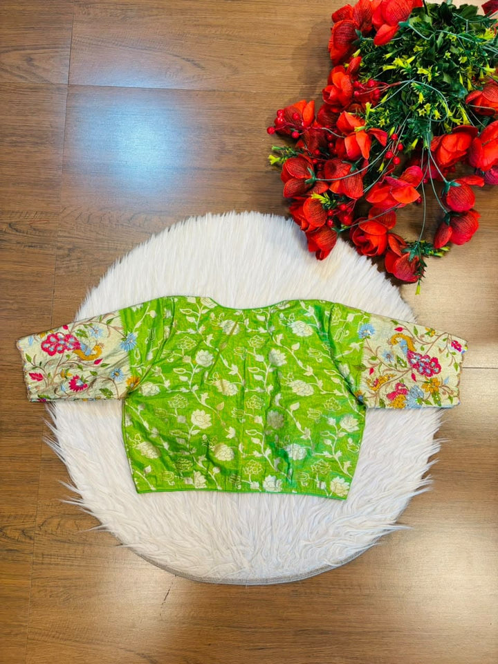 Language of Flowers – Designer Tissue Jacquard Blouse