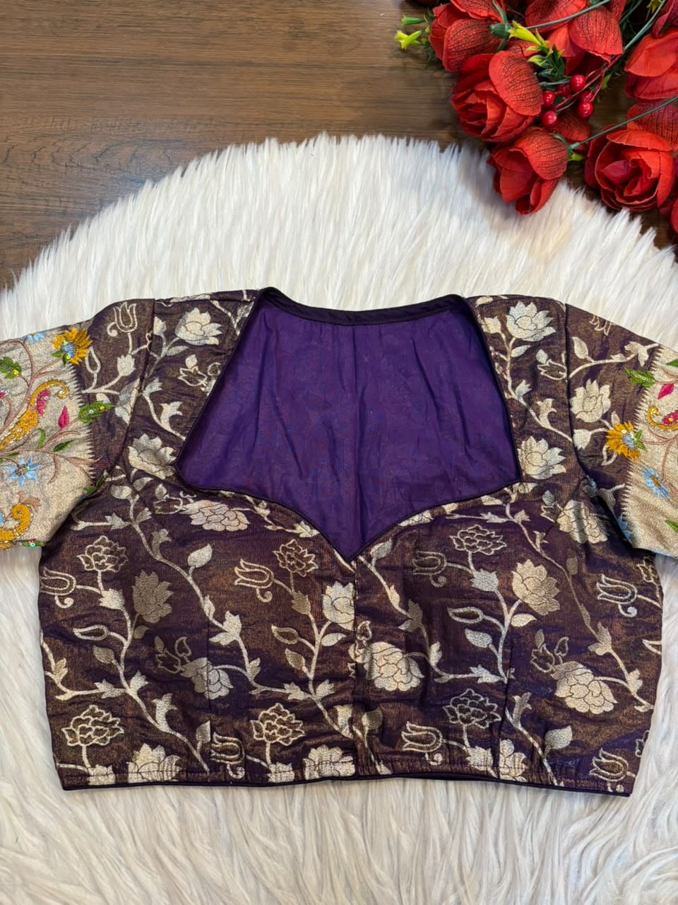 Language of Flowers – Designer Tissue Jacquard Blouse