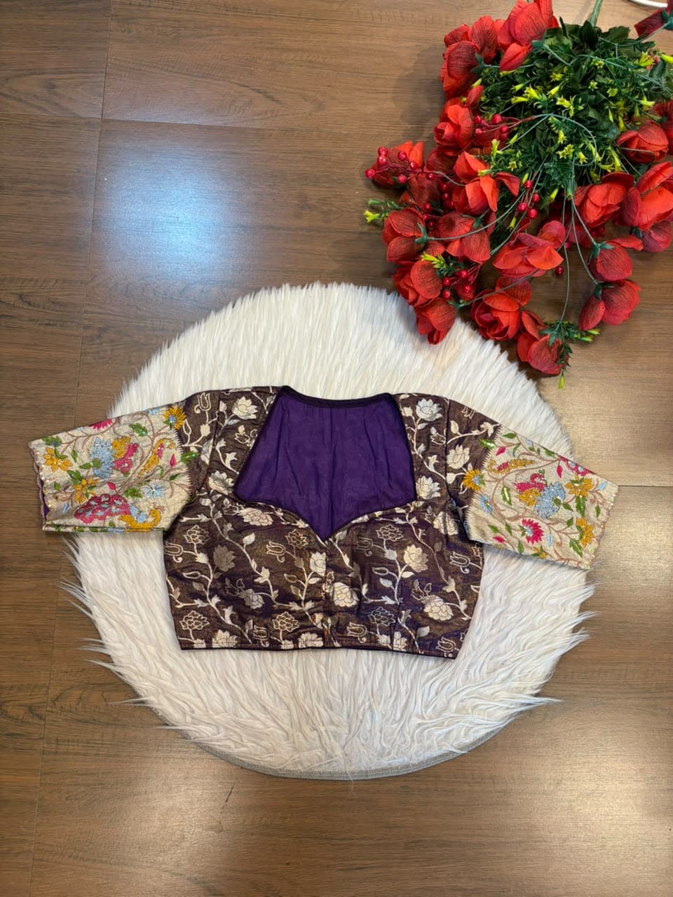Language of Flowers – Designer Tissue Jacquard Blouse