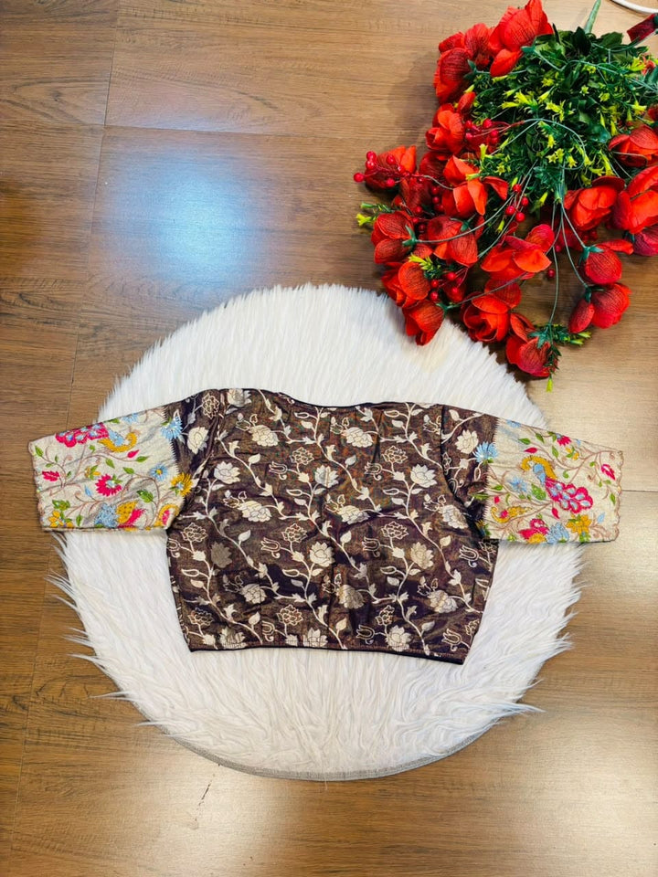Language of Flowers – Designer Tissue Jacquard Blouse