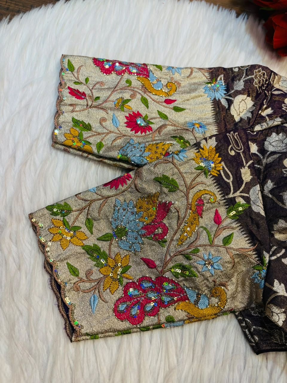 Language of Flowers – Designer Tissue Jacquard Blouse