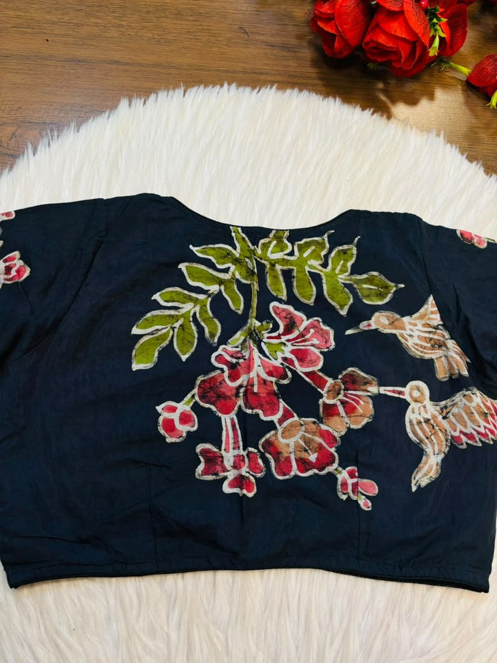 Doodle Of Flowers- Batik Designer Blouse